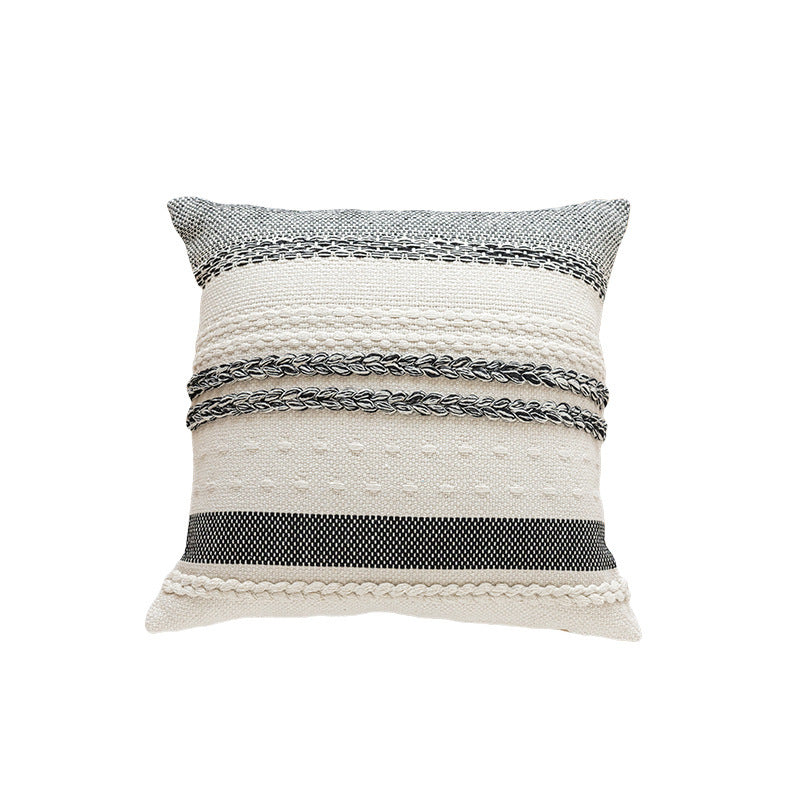 Textured Striped Decorative Cushion