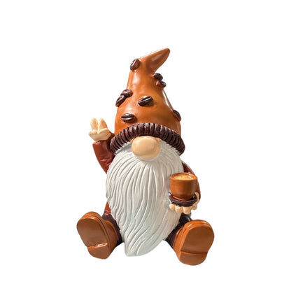 Whimsical Coffee Gnome Figurine Homeandso