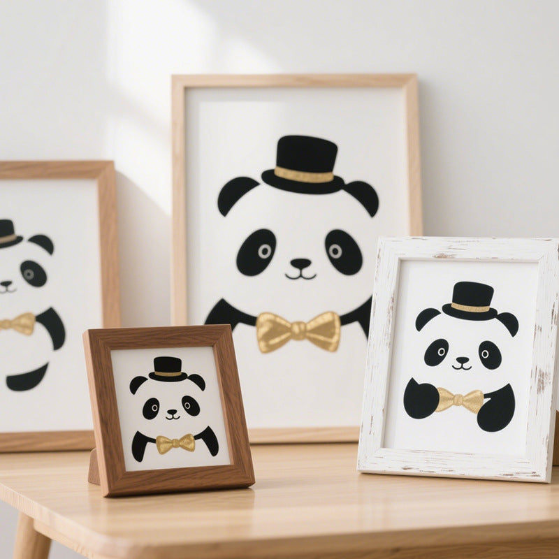 Whimsical Panda Illustration Frame