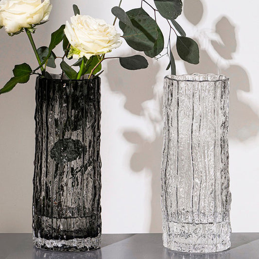 Textured Glass Water Vase