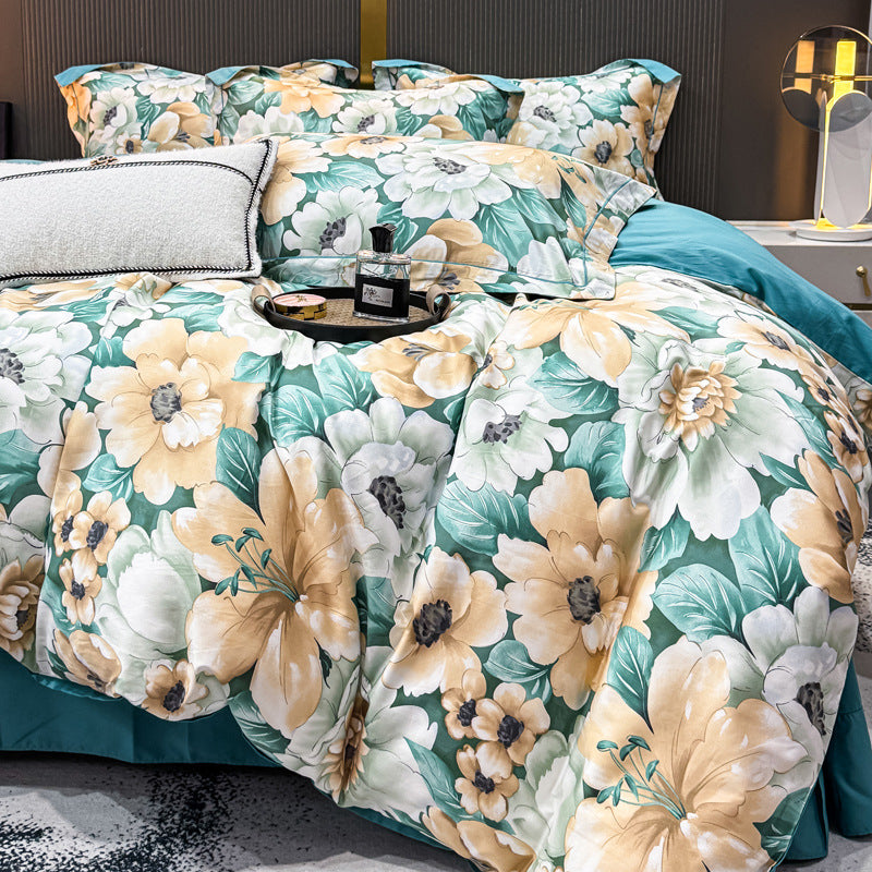 Decorative Premium Floral Print Bedding Set Homeandso