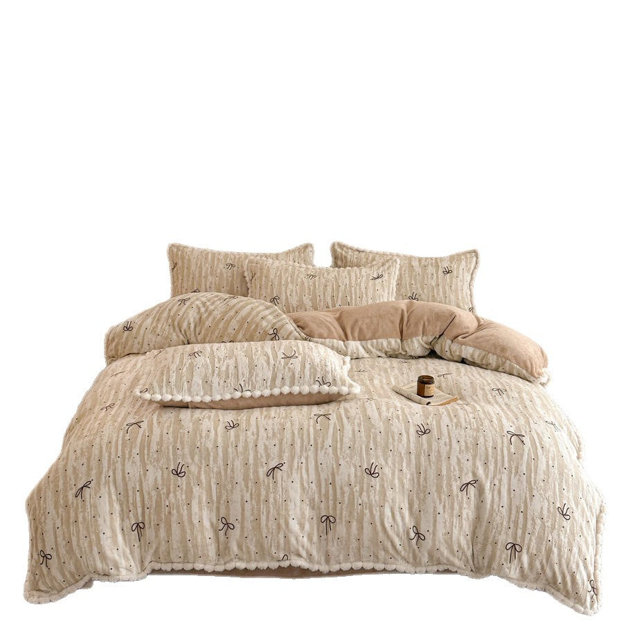 Plush Fleece Bedding Set Homeandso
