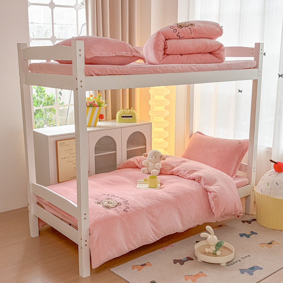 Plush Cartoon Bear Bedding Set