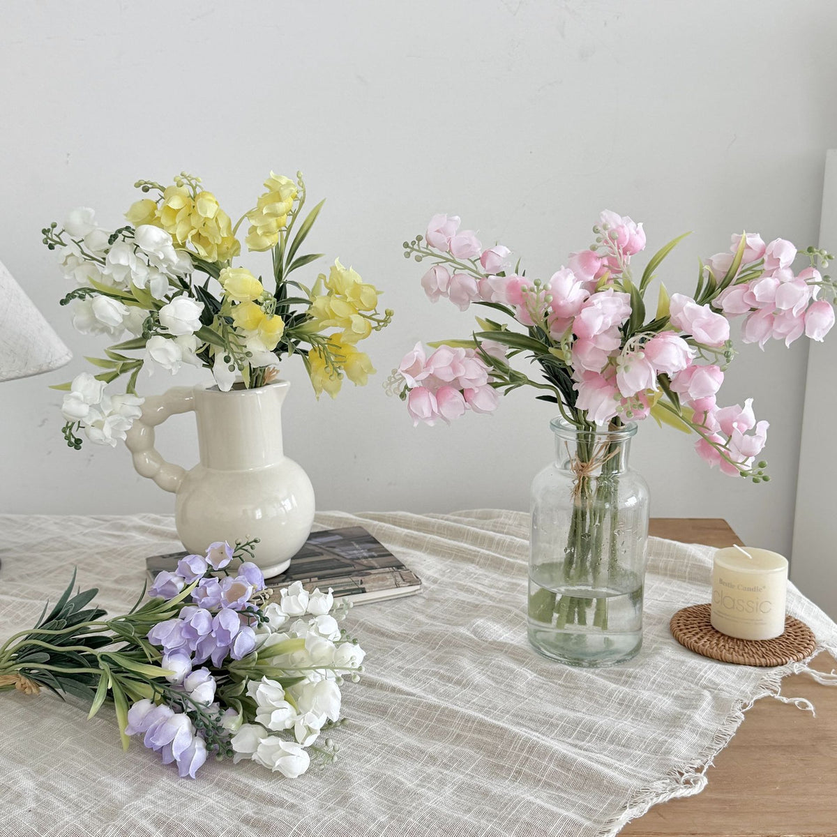 Lifelike Decorative Purple Floral Bouquet