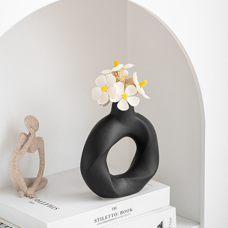 Modern Geometric Ceramic Vase Homeandso