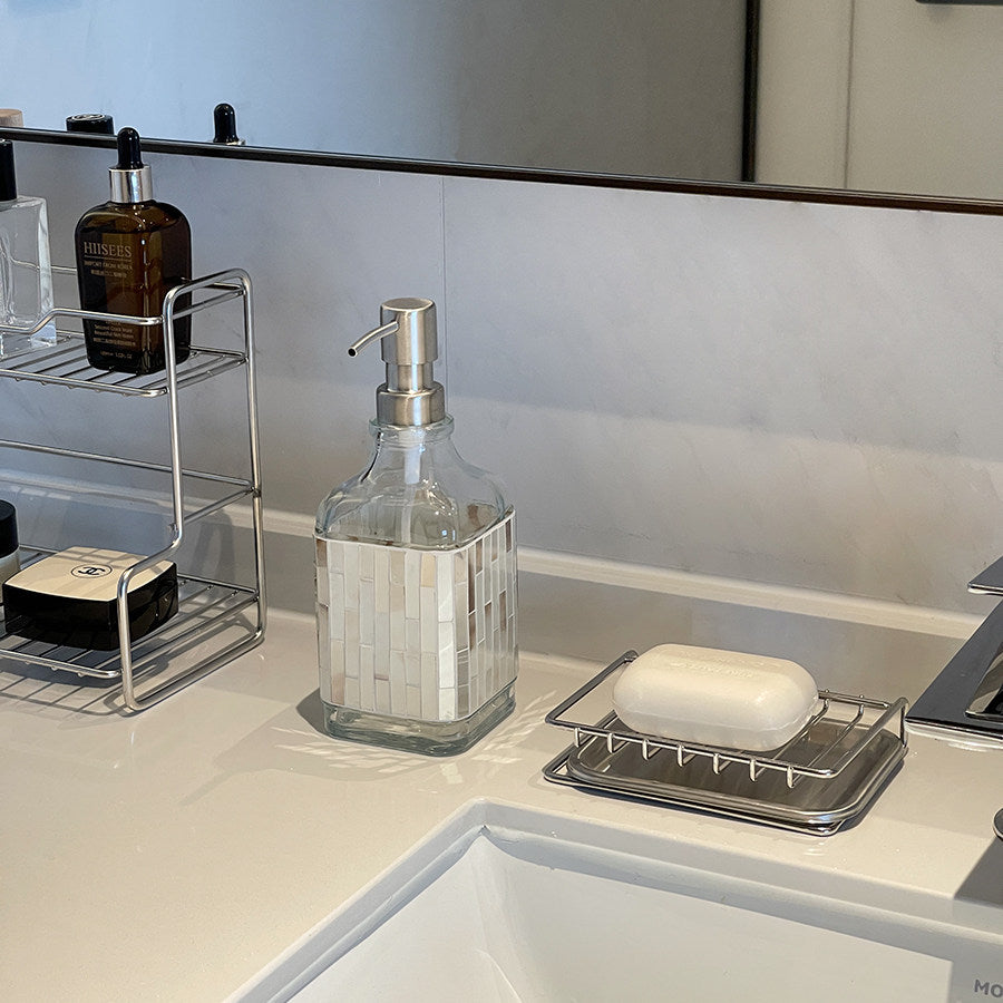 Artistic Glass Soap Dispenser Set