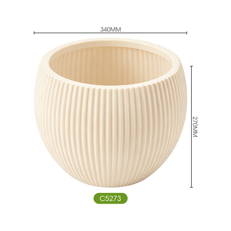 Elegant Textured Round Planter Homeandso