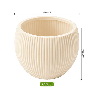 Elegant Textured Round Planter Homeandso