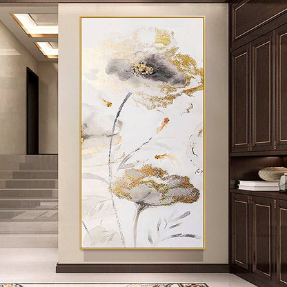 Elegant Floral Embossed Canvas Artwork Homeandso