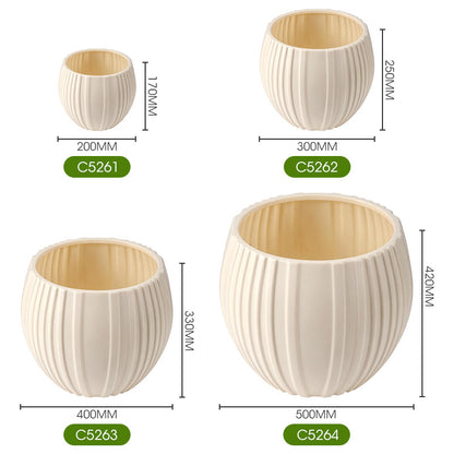 Elegant Ribbed Ceramic Planter Homeandso