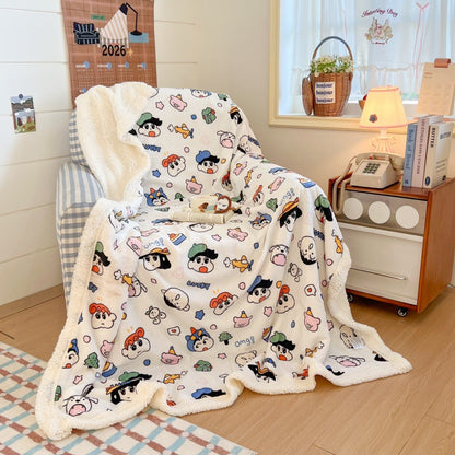 Plush Checkered Throw Blanket