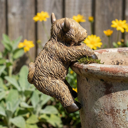 Playful Highland Cow Figurine Homeandso