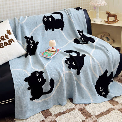 Cat Pattern Decorative Throw Blanket