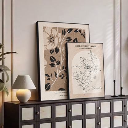 Elegant Floral Line Drawing Art Print Homeandso