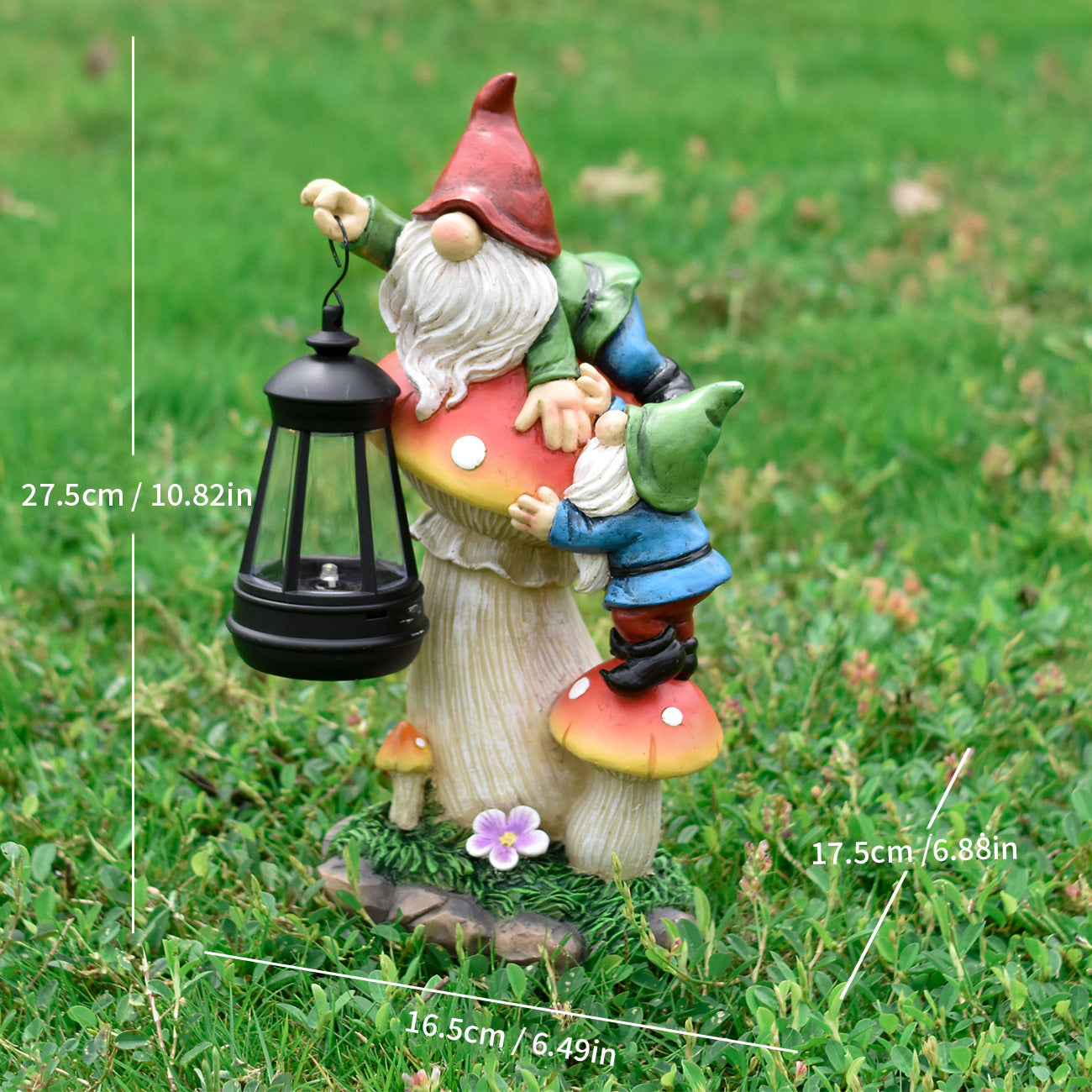 Garden Gnome Figurine with Lantern Homeandso