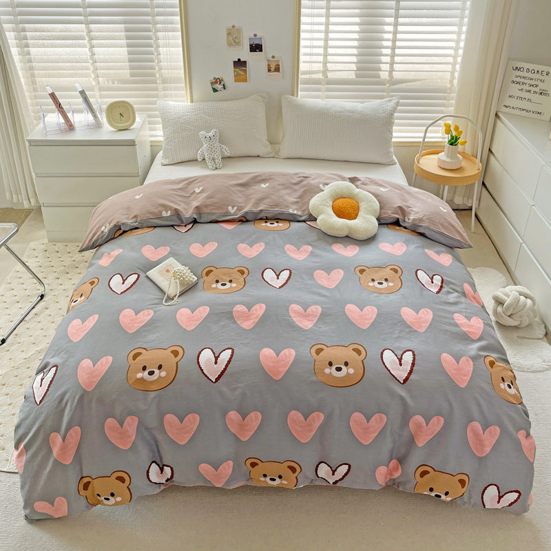 Playful Heart Pattern Duvet Cover Set Homeandso