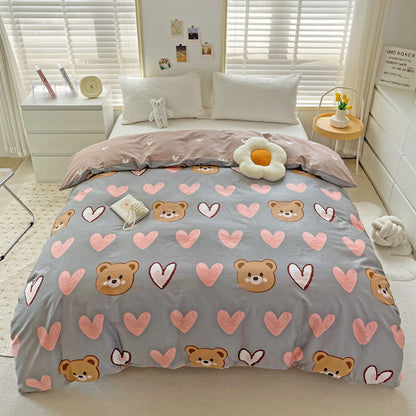 Playful Heart Pattern Duvet Cover Set Homeandso