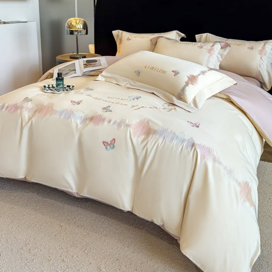 Luxurious Butterfly Embroidered Bedding Set Homeandso