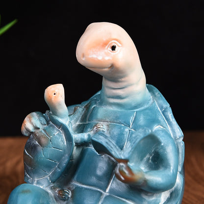 Reading Turtle Figurine Homeandso