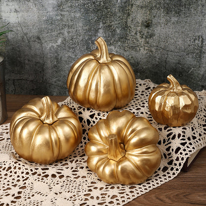 Decorative Metallic Pumpkin Sculpture Homeandso