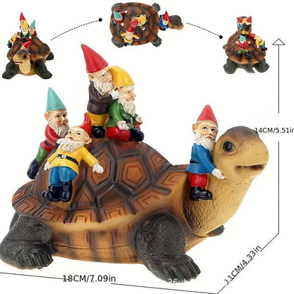 Garden Gnome Turtle Figurine Homeandso