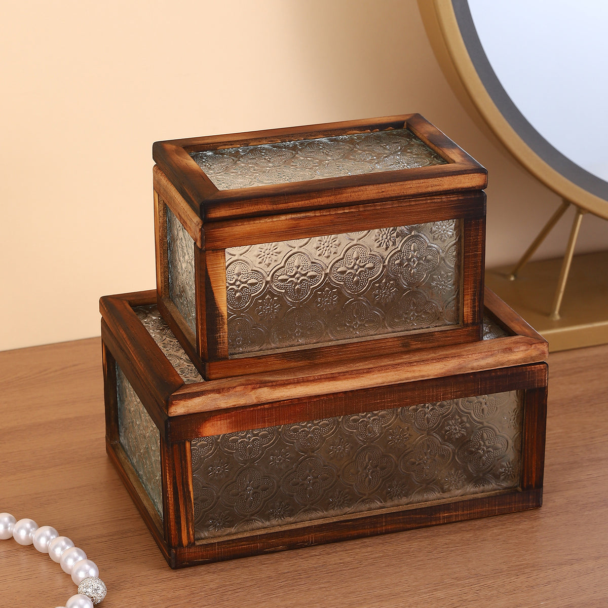Vintage Glass Storage Box Homeandso