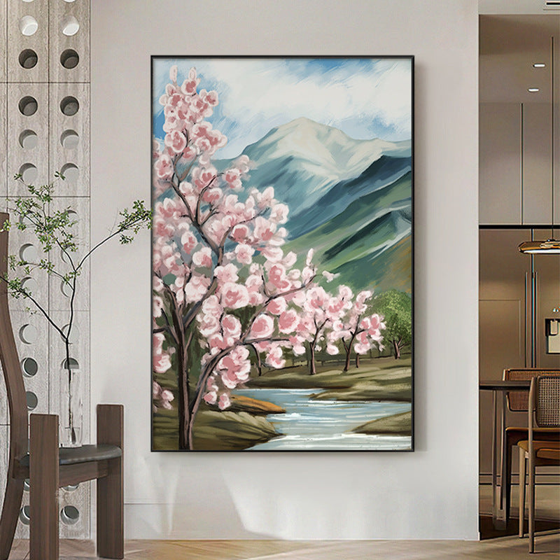 Framed Cherry Blossom Landscape Art Homeandso