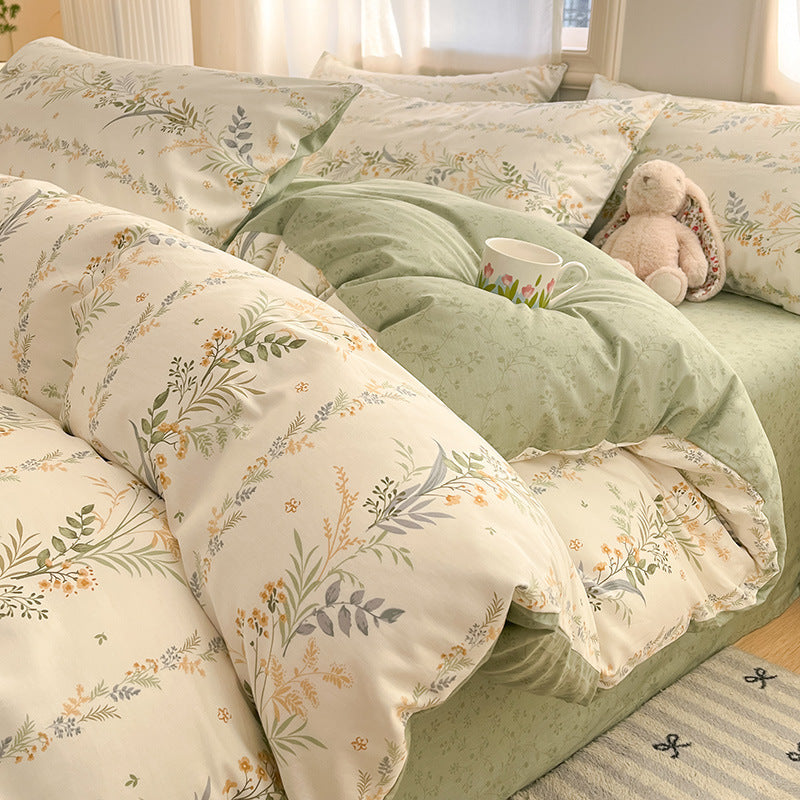 Decorative Floral Print Bedding Set Homeandso
