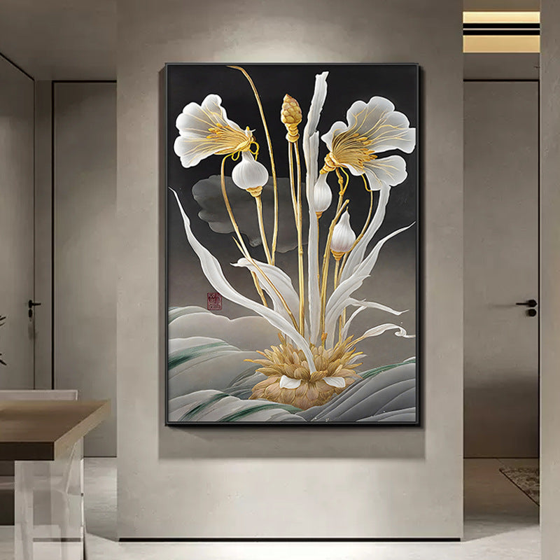 Elegant Lotus Flower Framed Art Homeandso