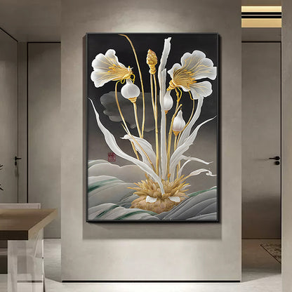 Elegant Lotus Flower Framed Art Homeandso