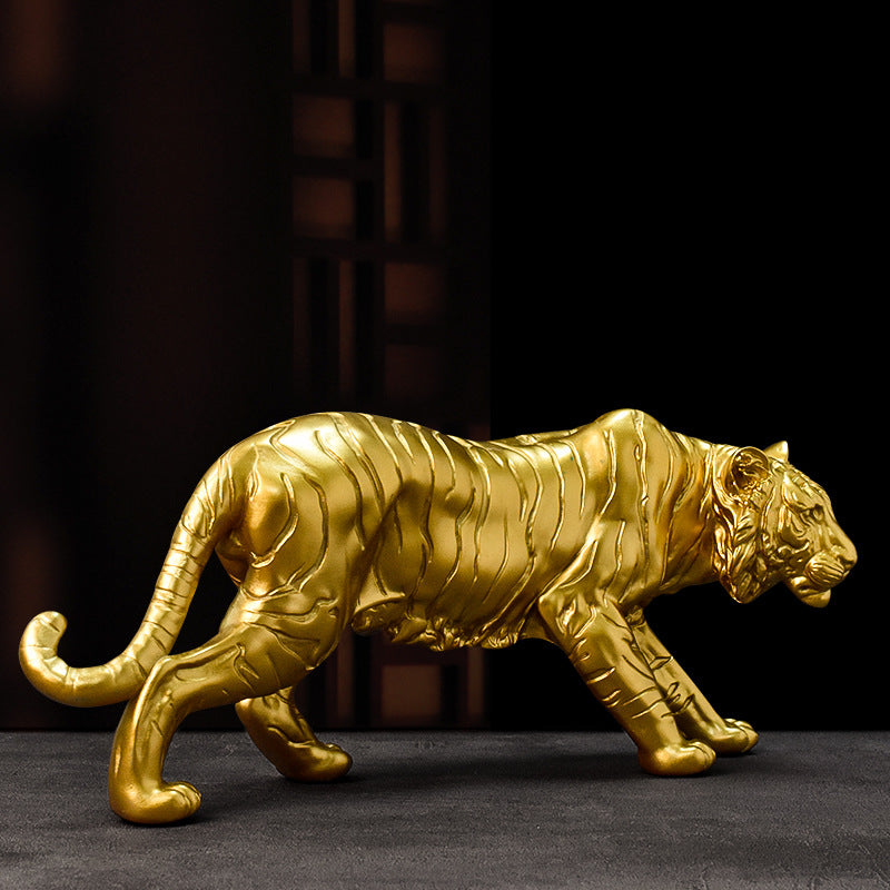 Decorative Golden Tiger Figurine Homeandso