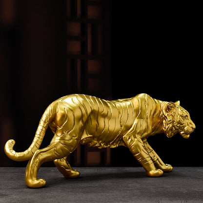 Decorative Golden Tiger Figurine Homeandso