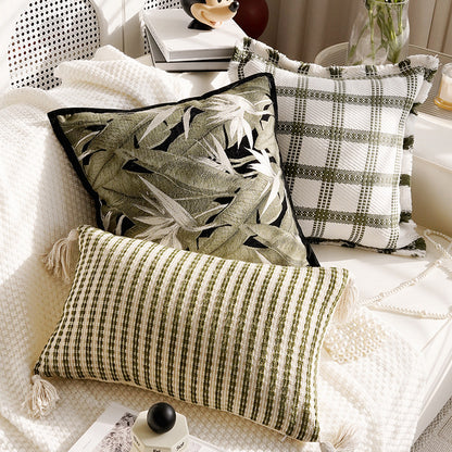 Decorative Throw Pillow with Tassel Accents for Home Decor