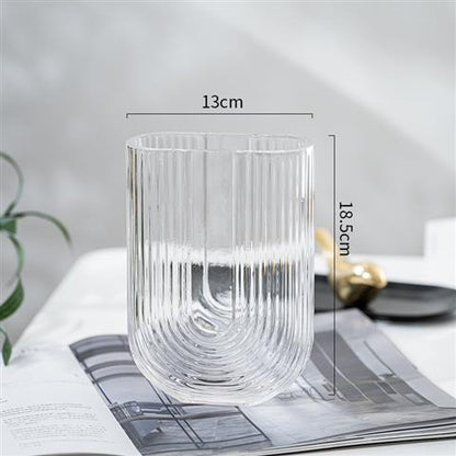 Ribbed Glass Vase