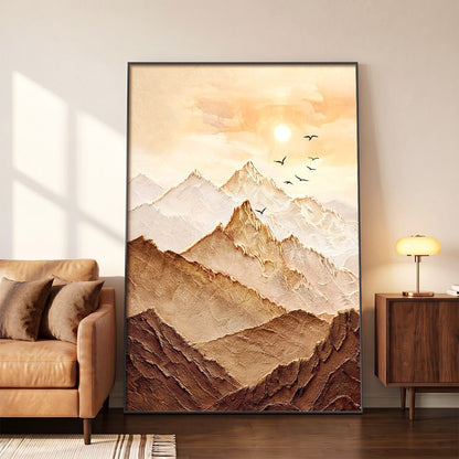 Textured Mountain Landscape Canvas Art Homeandso