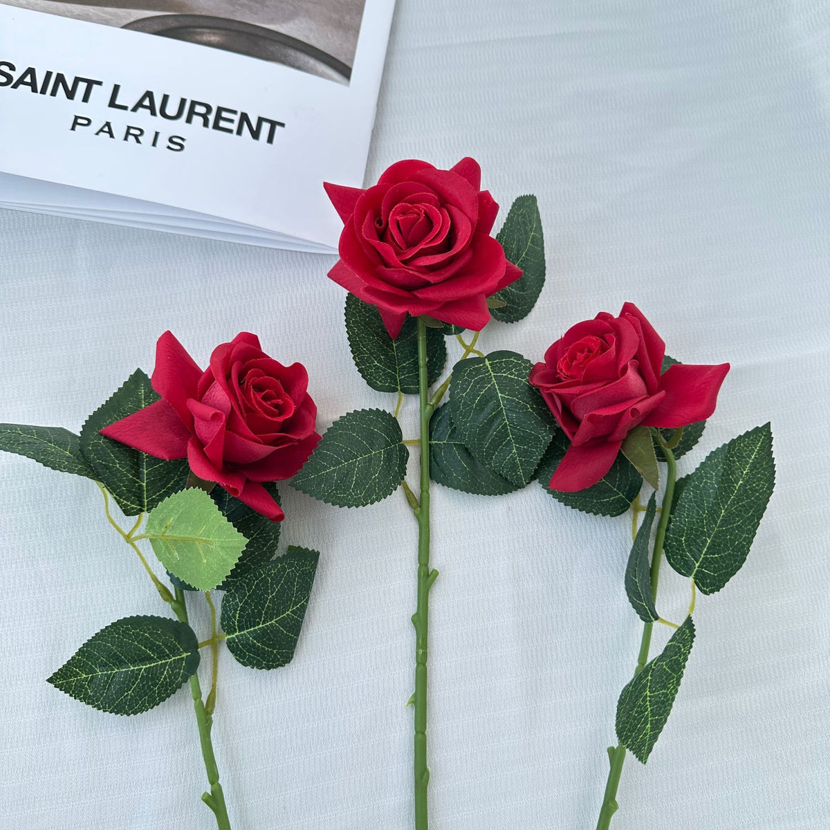 Realistic Faux Rose Stem Arrangement