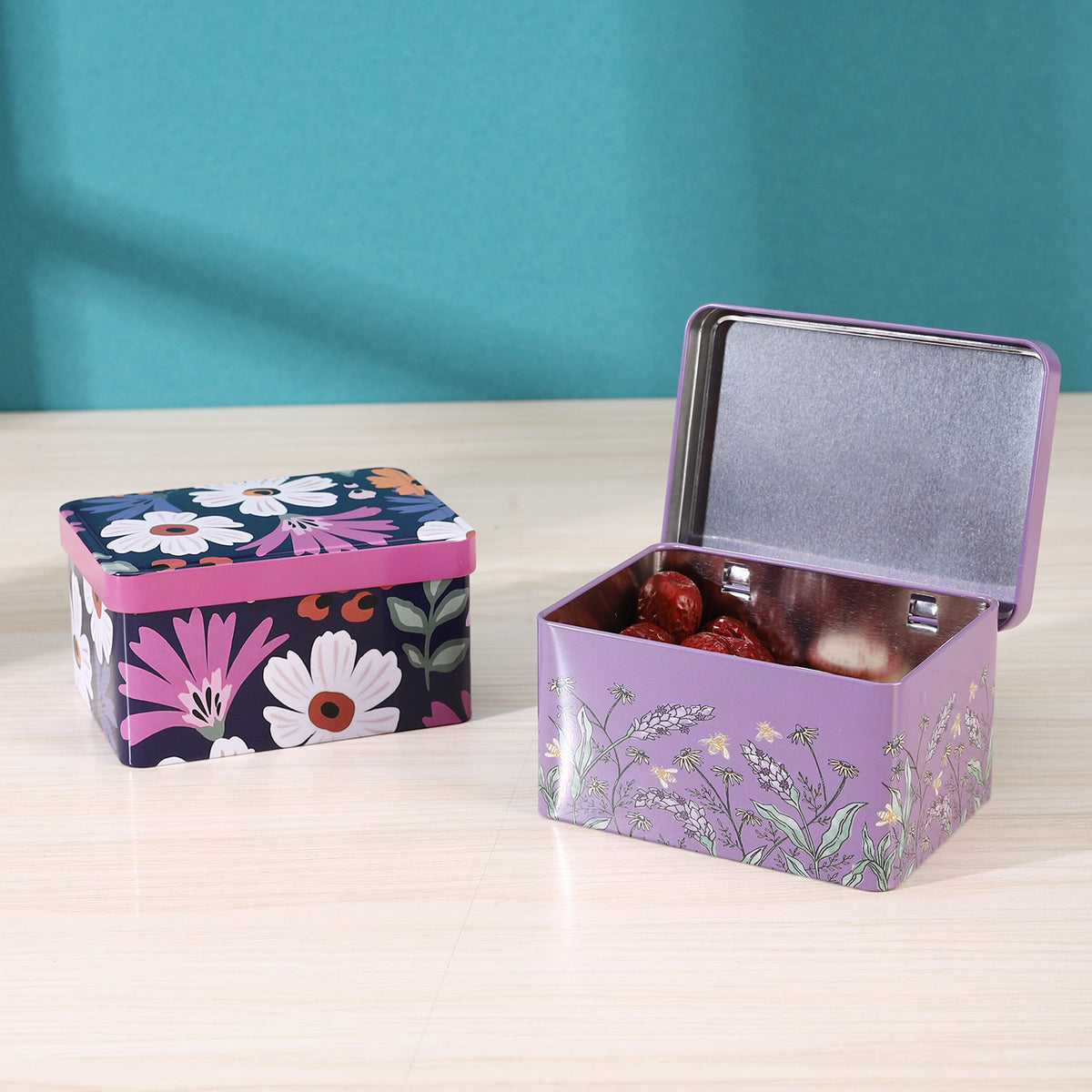 Floral Decorative Storage Tin Homeandso