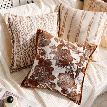 Decorative Floral Textured Lumbar Pillow