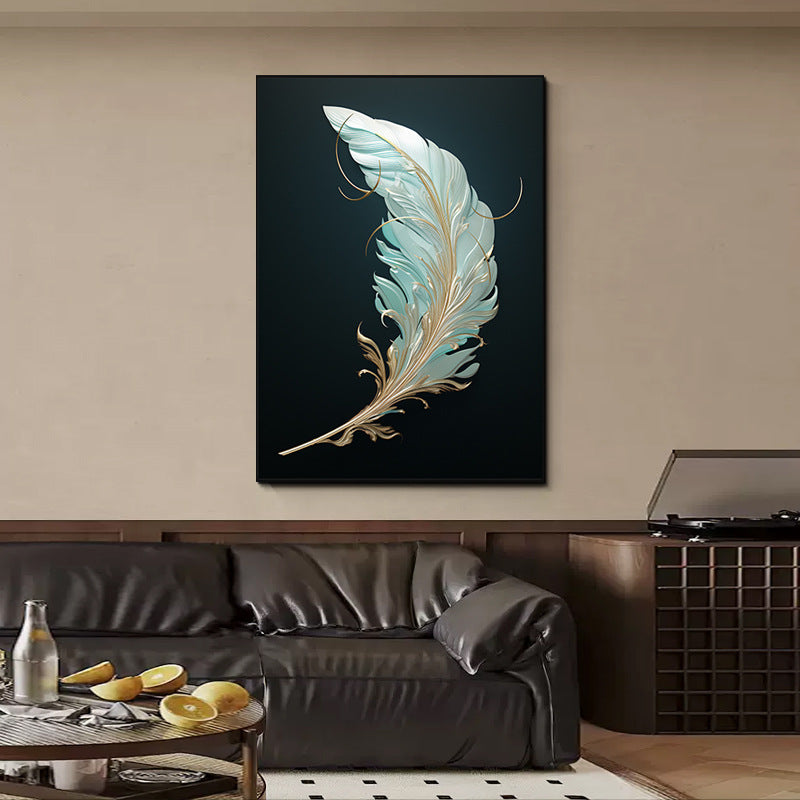 Feather-Inspired Framed Artwork Homeandso
