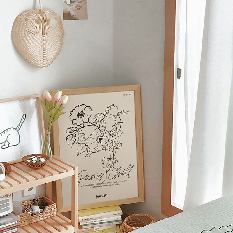 Artistic Floral Line Art Print Homeandso