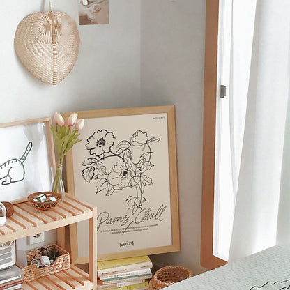 Artistic Floral Line Art Print Homeandso