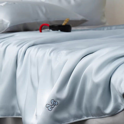 Elegant Embroidered Satin Duvet Cover Set Homeandso