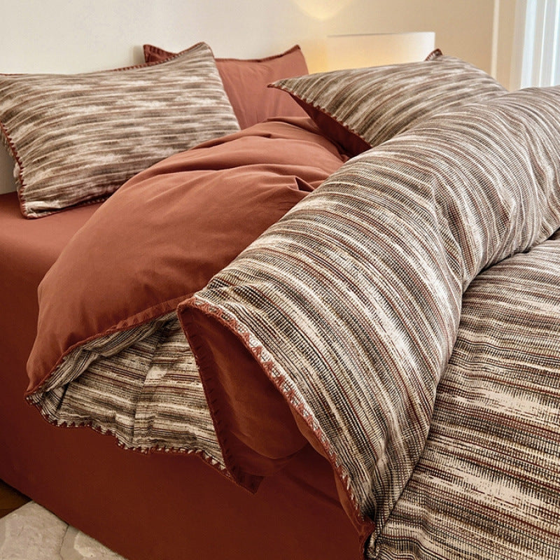 Decorative Luxurious Leaf Pattern Duvet Cover Set Homeandso