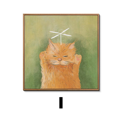 Whimsical Cat Illustration Framed Artwork Homeandso