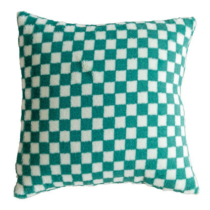 Plush Checkered Throw Pillow