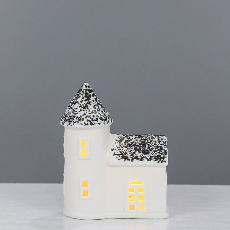 Ceramic Cottage Candle Holder Homeandso