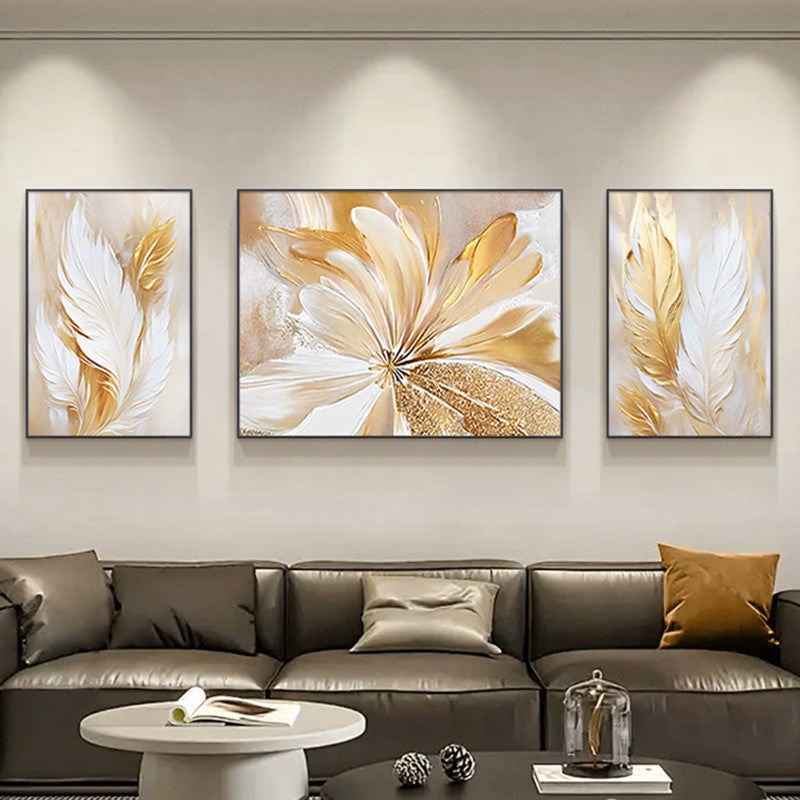Abstract Floral Triptych Canvas Art Homeandso