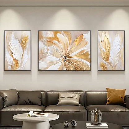 Abstract Floral Triptych Canvas Art Homeandso