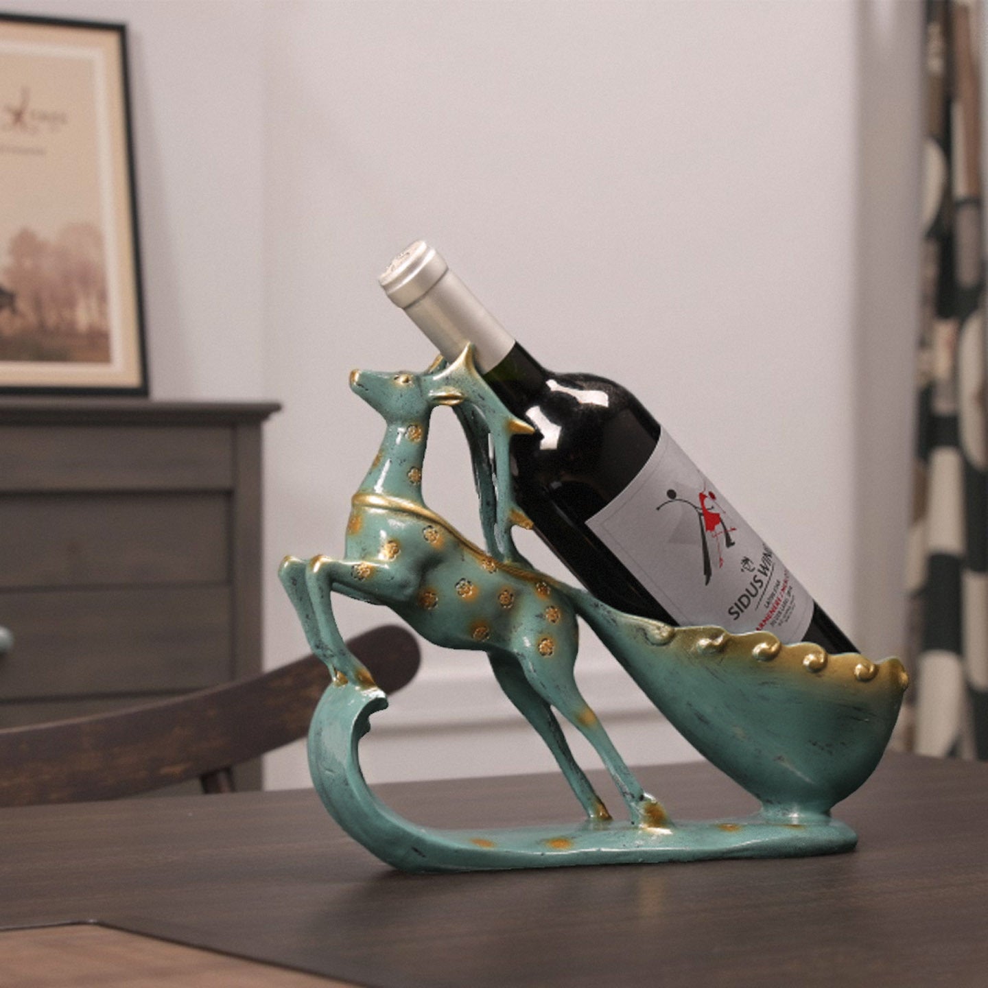 Artistic Deer Wine Bottle Holder Homeandso