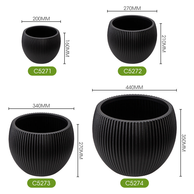 Elegant Textured Round Planter Homeandso